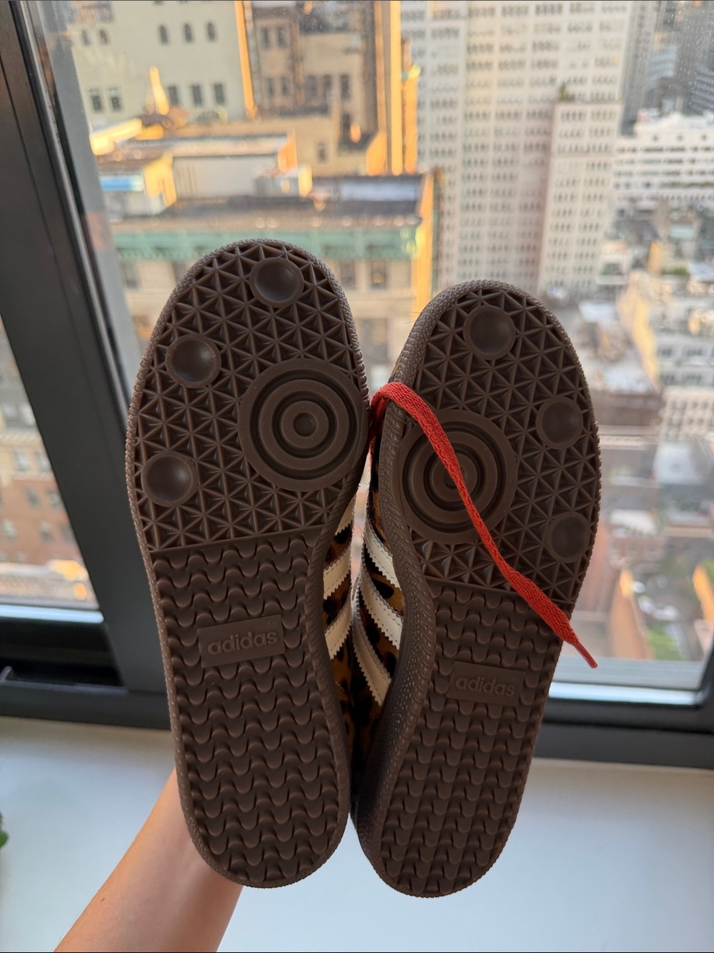 adidas samba Leopard Print Sneakers with Red Laces and White Stripes - Picture 3 of 5
